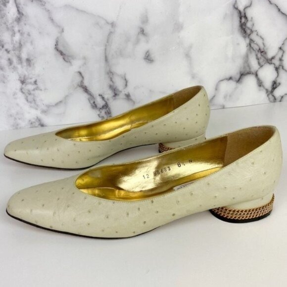 Vintage 80's Mint Green Leather Chain Wrapped Heels - Picture 7 of 13